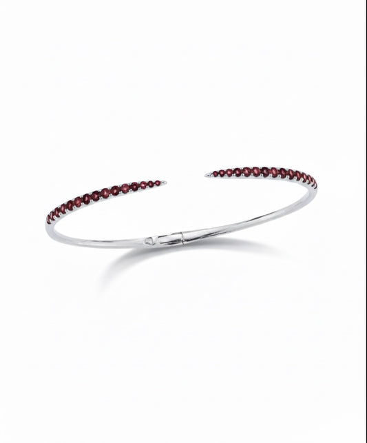 Burgundy White Gold Choux Bangle