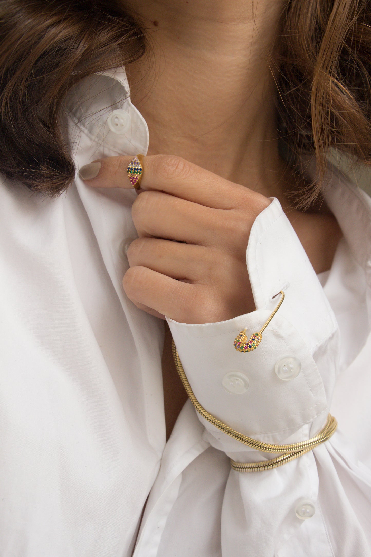 Pavé Safety Pin Earrings