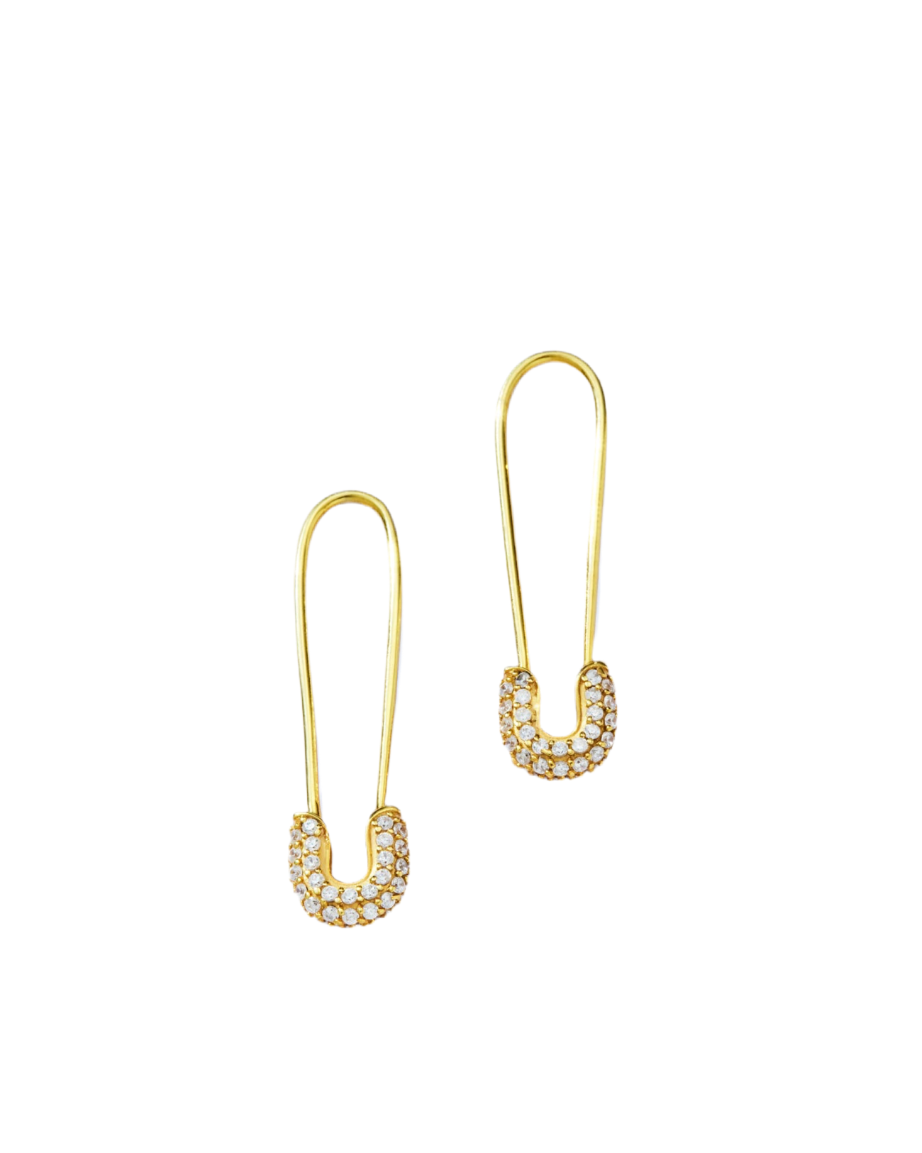 Pavé Safety Pin Earrings