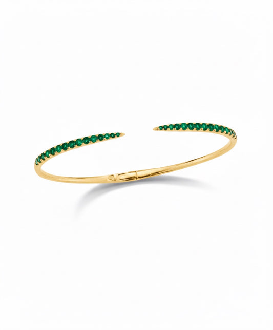Emerald Yellow Gold Choux Bangle