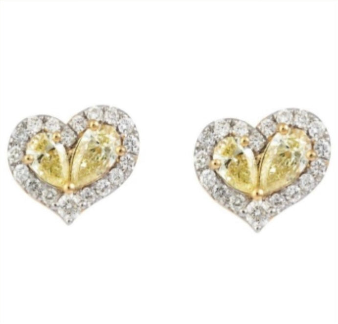 Lumière Yellow Heart Earrings
