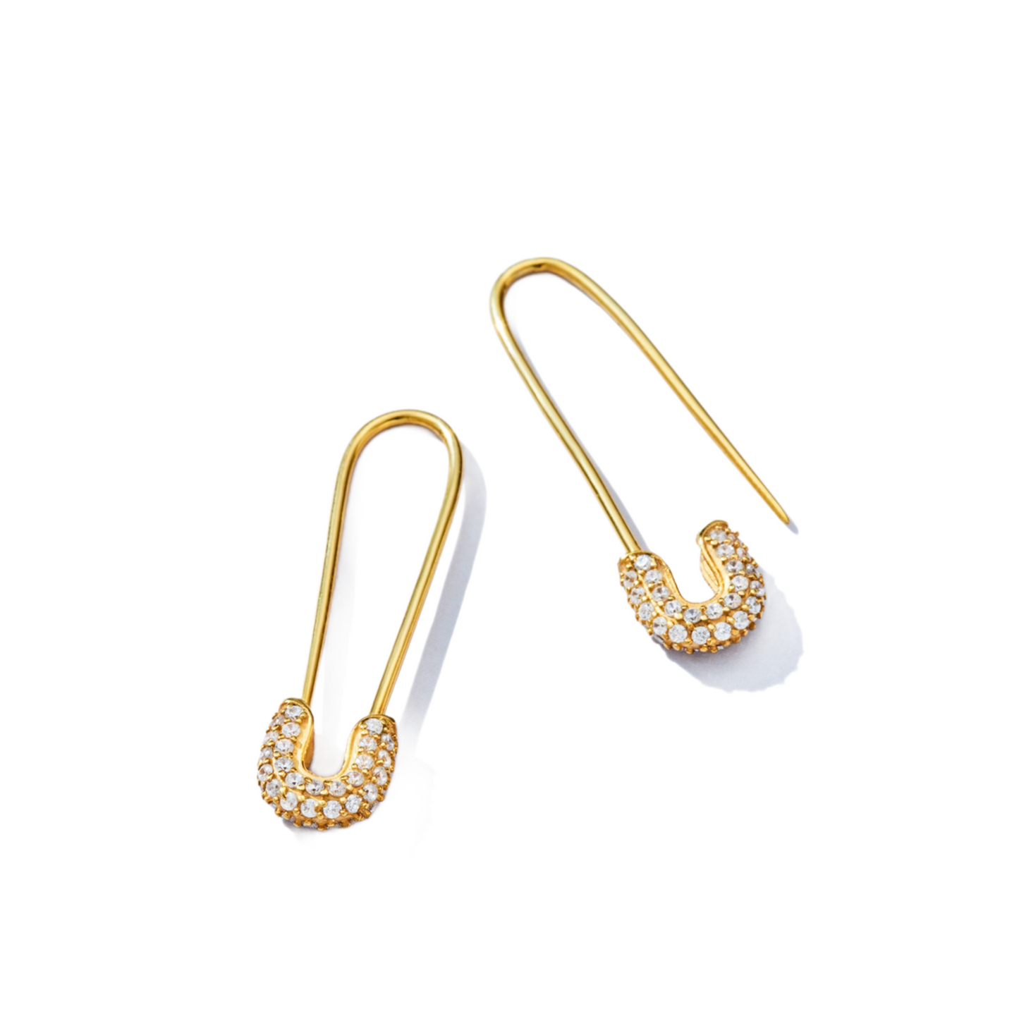 Pavé Safety Pin Earrings