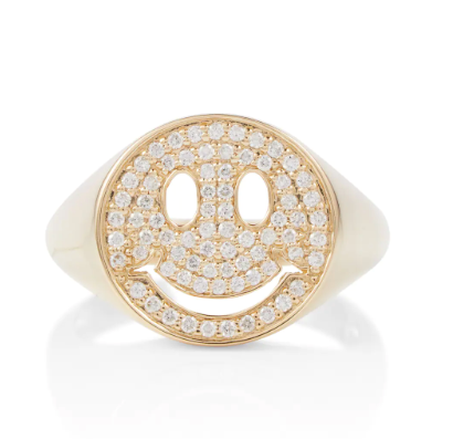 Pavé Smiley Signet